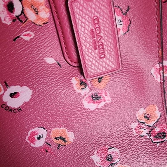 COPY - Coach Mini Christie Carryall Pink Floral Women's Bag EUC - Picture 6 of 12
